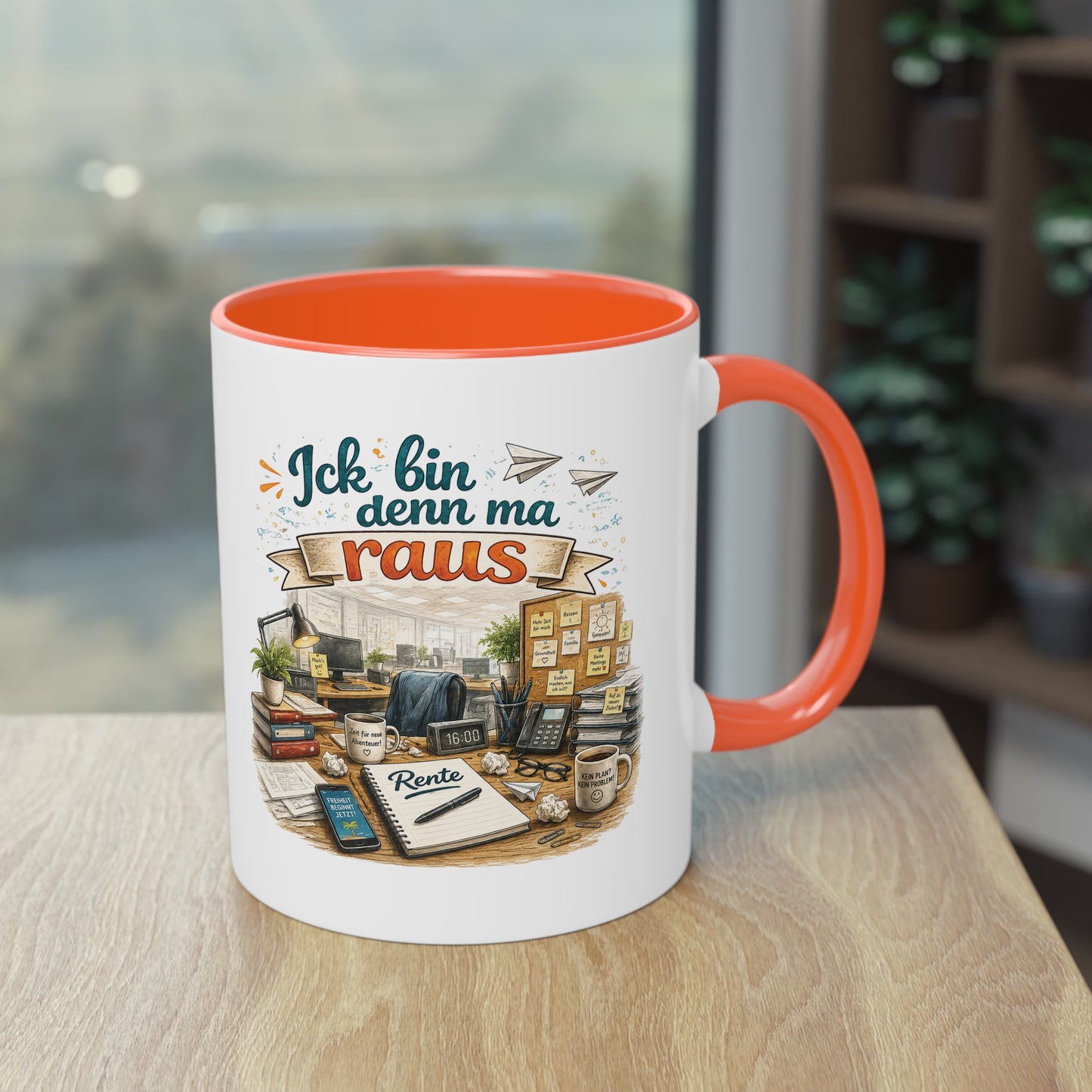Tasse „Ick bin denn ma raus – Rente Edition“ ☕📋🎉