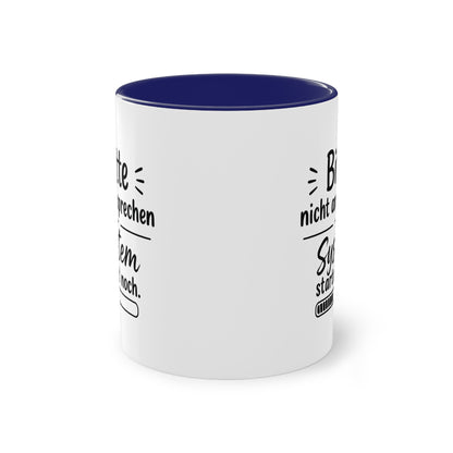 Tasse „Bitte nicht ansprechen. System startet noch.“ – Lustige Bürotasse mit Humor