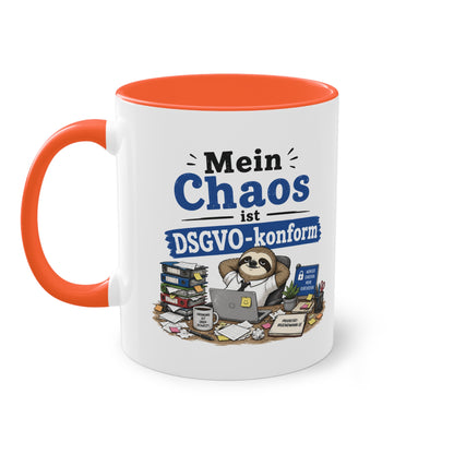 Tasse „Mein Chaos ist DSGVO-konform.“ – Lustige Bürotasse mit Humor