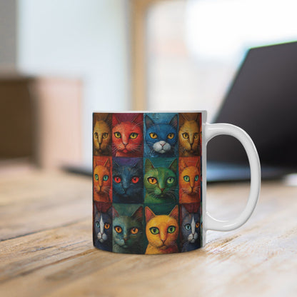 Katzen-Tasse – Farbenfrohes Katzenkunstwerk für echte Katzenliebhaber 🐱🎨☕