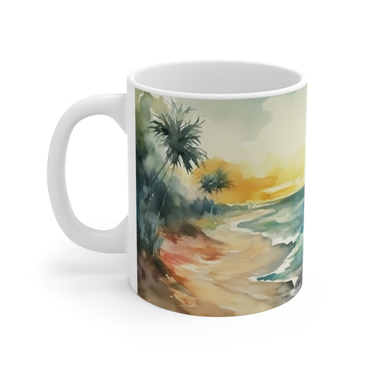 Aquarell-Strand Tasse – Urlaubsgefühl für jeden Tag 🌴🌊☕