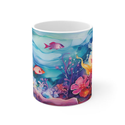Meereswelt Tasse – Künstlerische Kaffee Tasse mit Unterwasser-Design für Meeresliebhaber
