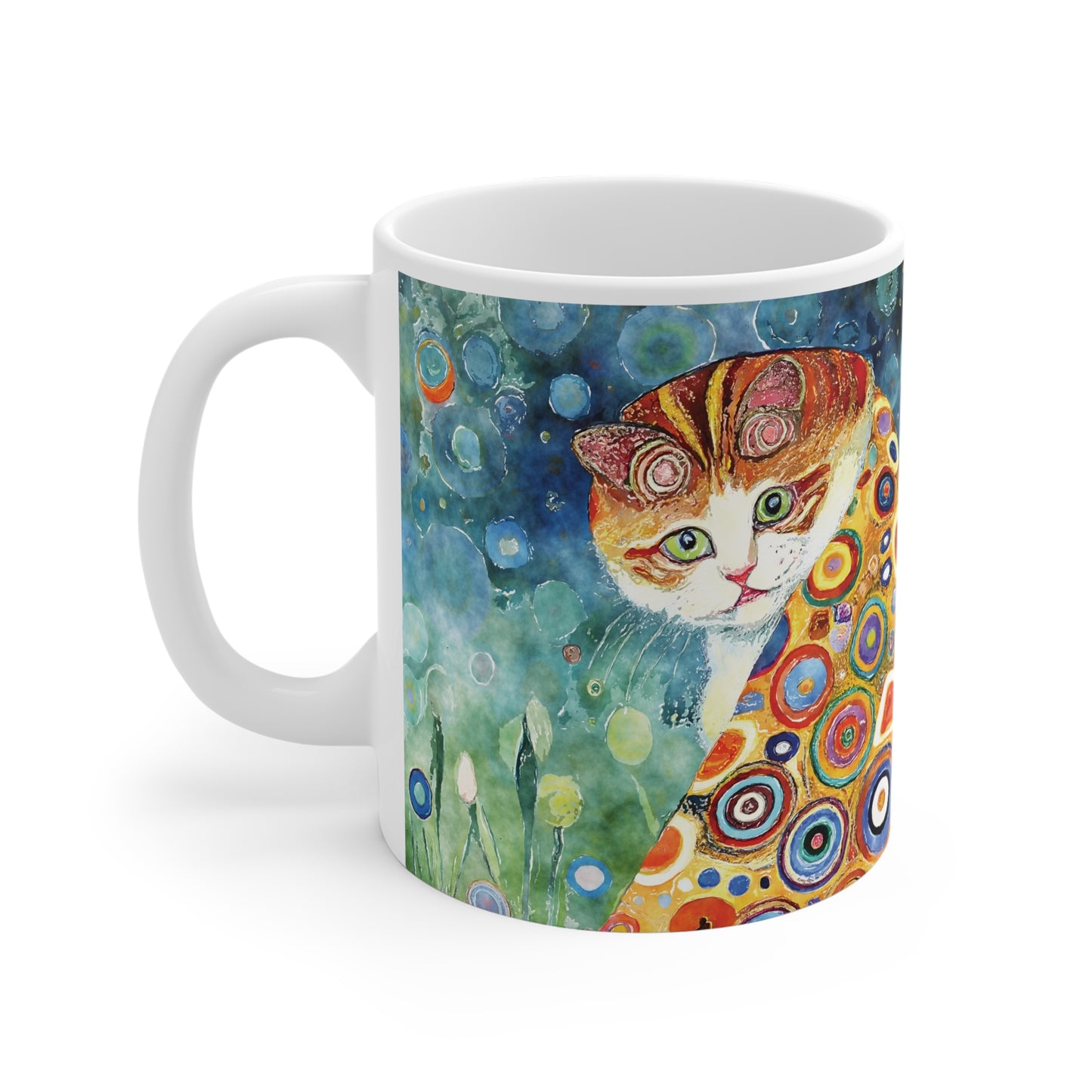 Katzen Tasse Art– Künstlerische Kaffee Tasse mit farbenfrohem Katzenmotiv für Katzenliebhaber
