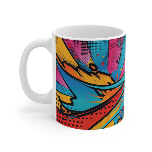 Pop-Art Wirbel Tasse – Ausdrucksstarkes Design voller Energie und Farbe 🎨⚡☕