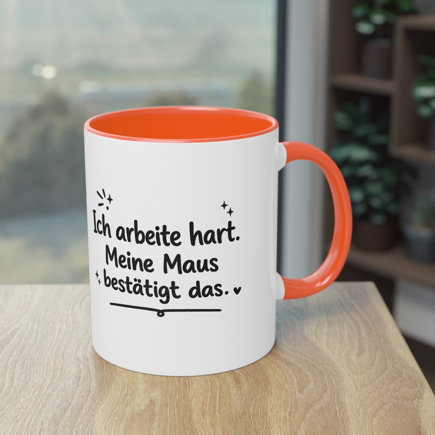 Tasse „Ich arbeite hart. Meine Maus bestätigt das.“
