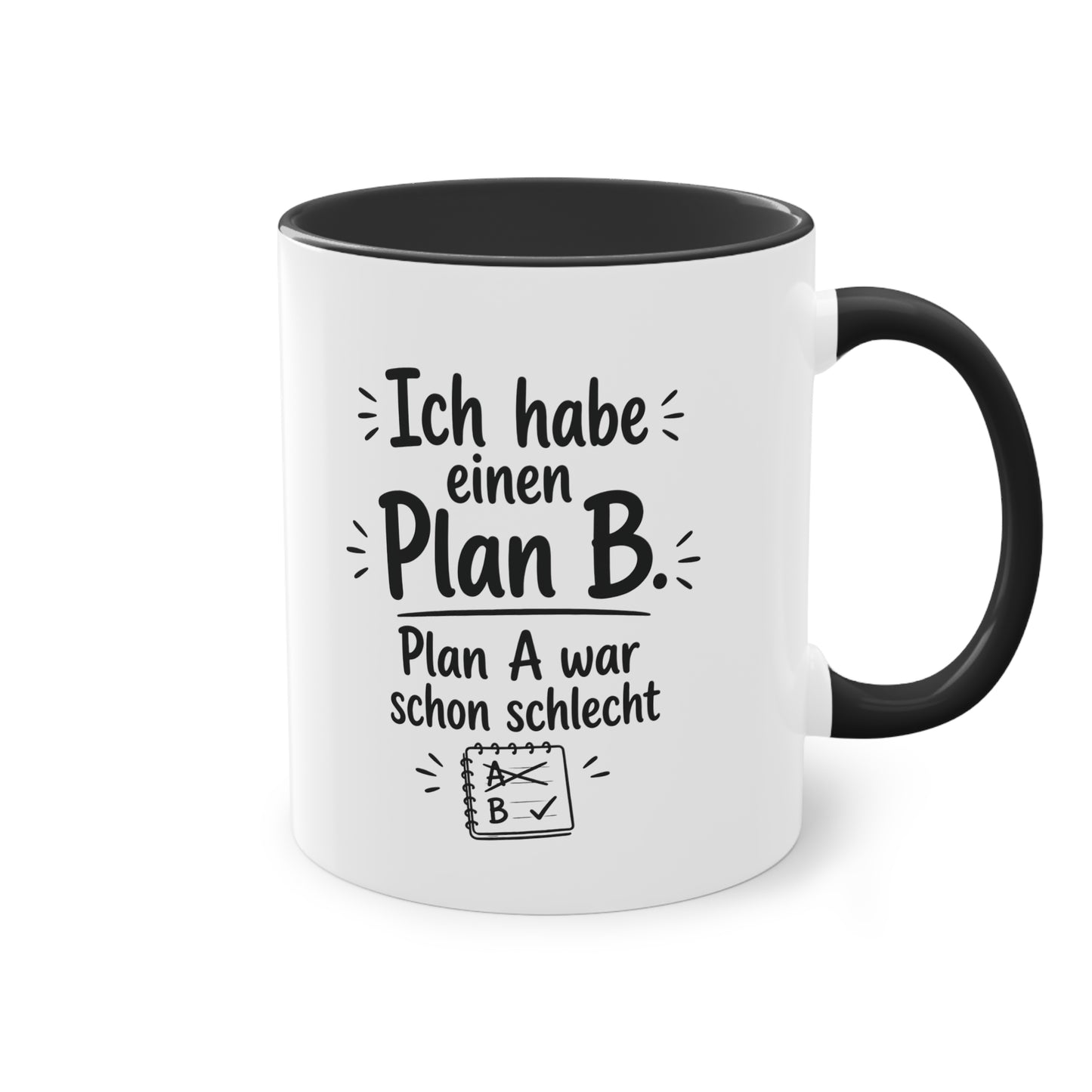 Tasse „Ich habe einen Plan B. Plan A war schon schlecht.“ – Für alle mit Humor und Improvisationstalent