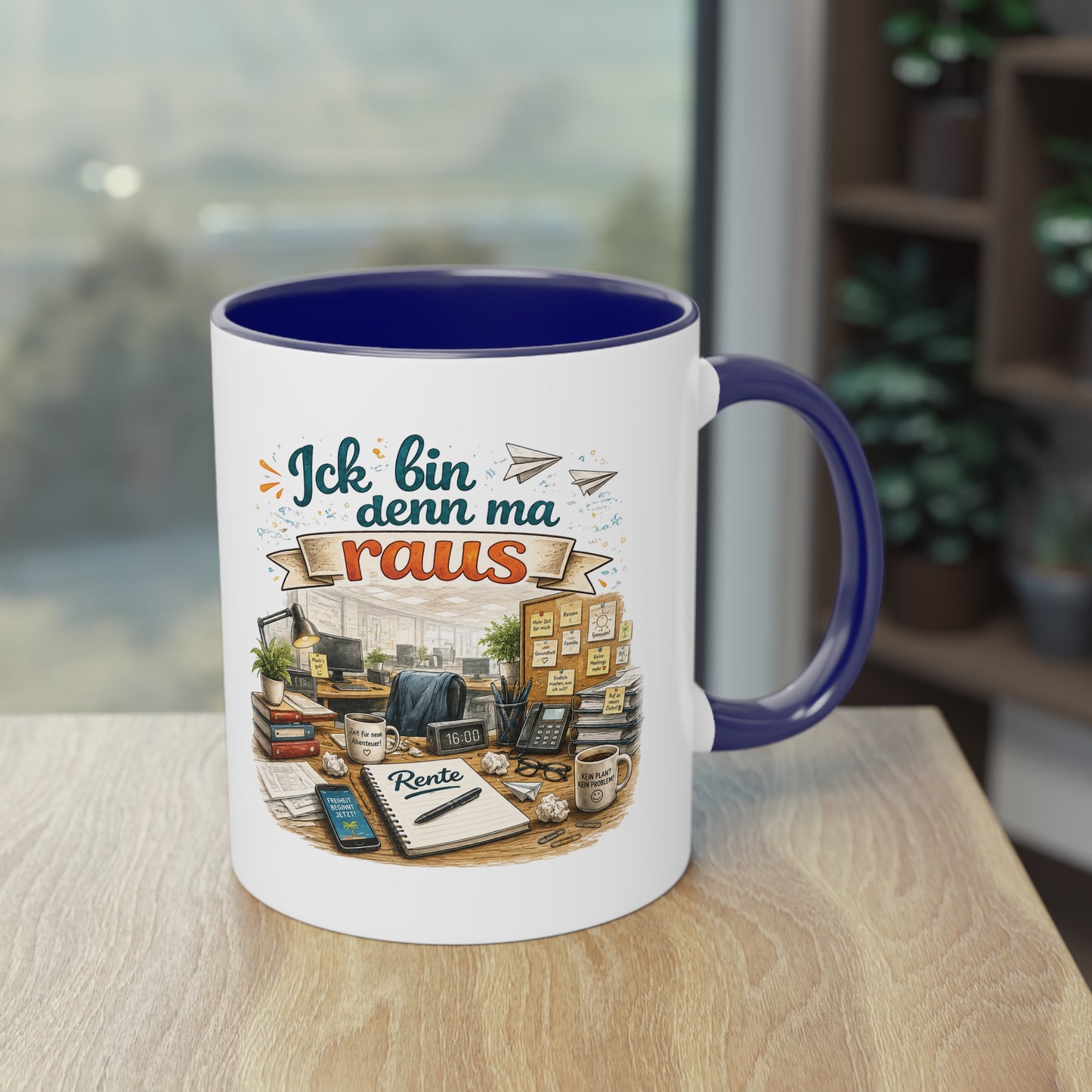 Tasse „Ick bin denn ma raus – Rente Edition“ ☕📋🎉