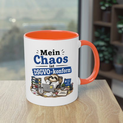 Tasse „Mein Chaos ist DSGVO-konform.“ – Lustige Bürotasse mit Humor