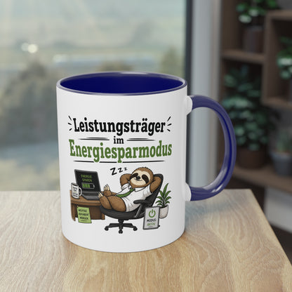 Tasse „Leistungsträger im Energiesparmodus“ – Lustige Bürotasse mit Faultier-Motiv
