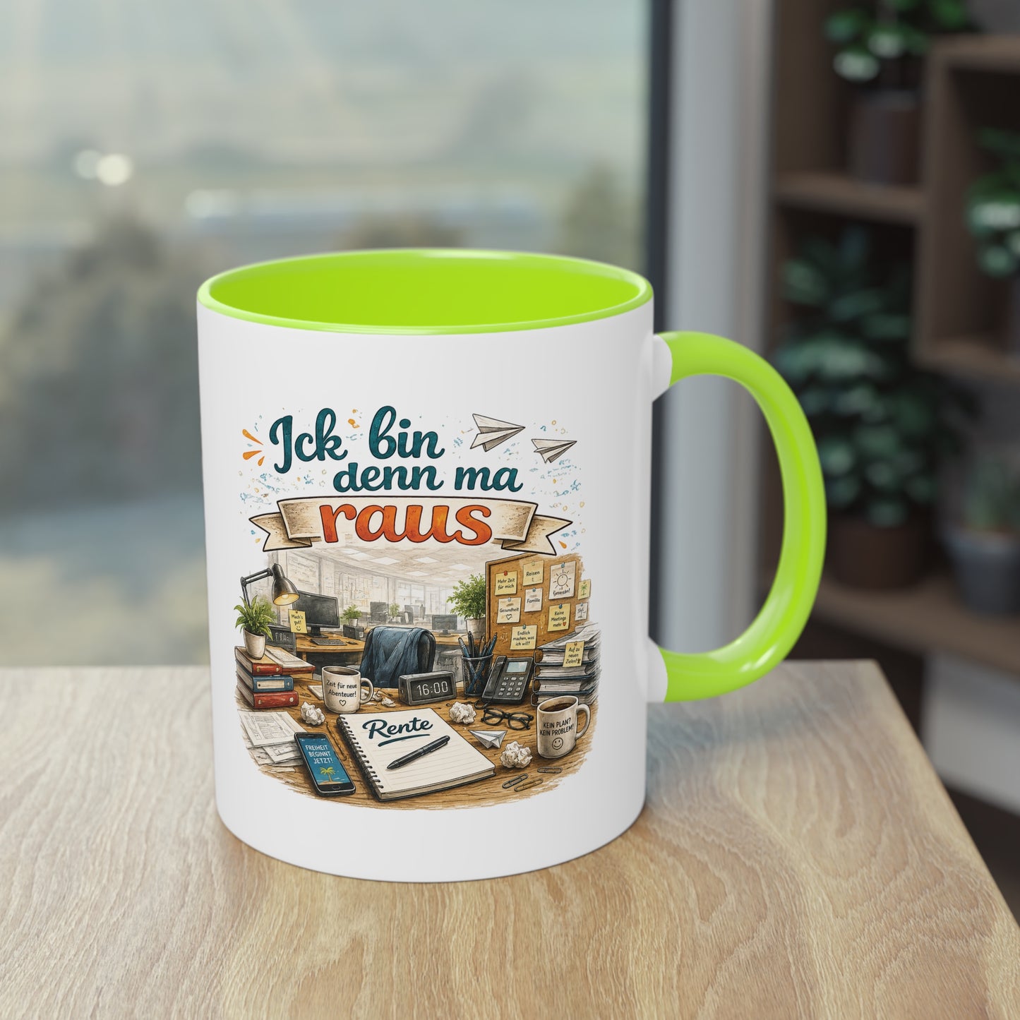 Tasse „Ick bin denn ma raus – Rente Edition“ ☕📋🎉