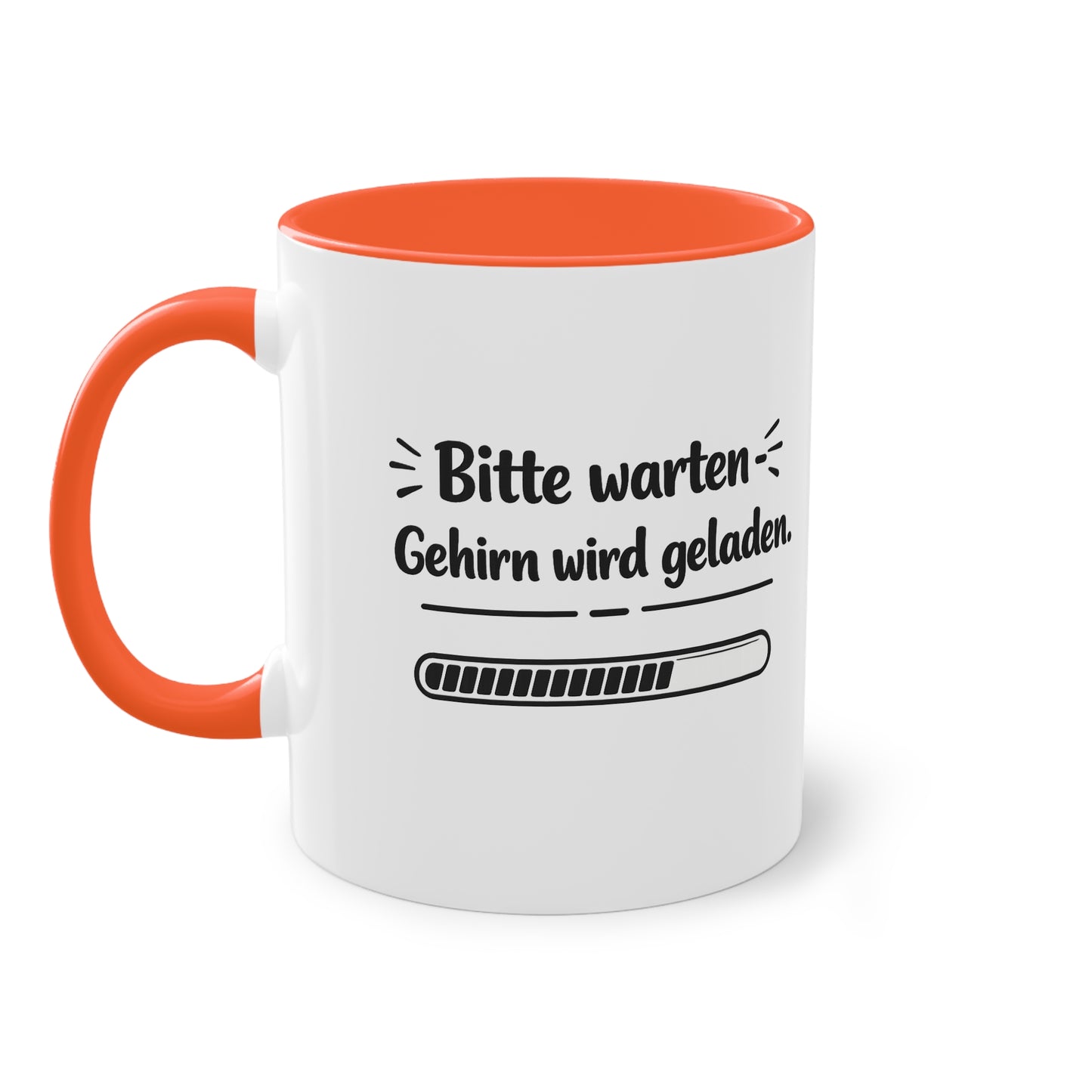 Tasse „Bitte warten. Gehirn wird geladen.“ – Lustige Bürotasse mit Humor