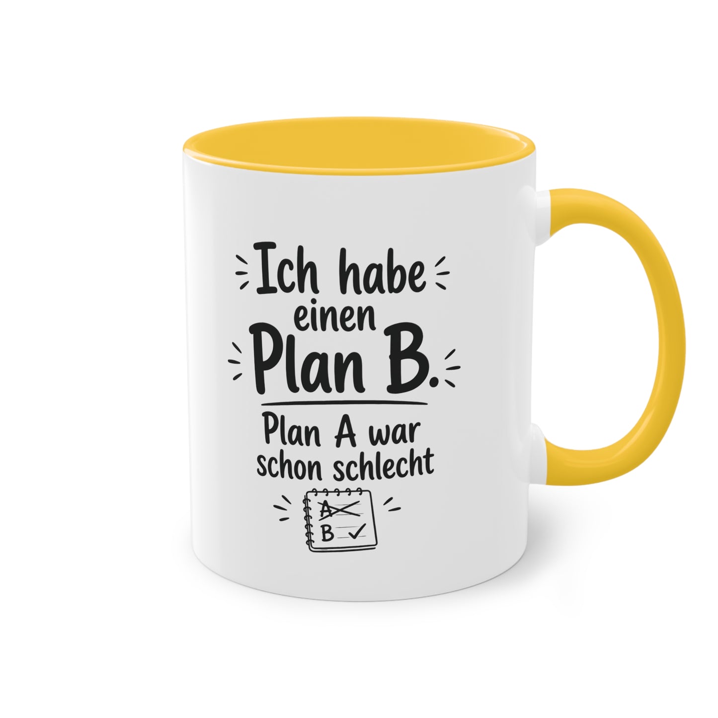 Tasse „Ich habe einen Plan B. Plan A war schon schlecht.“ – Für alle mit Humor und Improvisationstalent