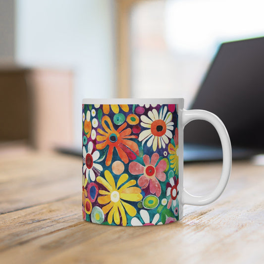 Blumen Tasse bunt – Farbenfrohe Kaffee Tasse mit floralem Design für gute Laune im Alltag
