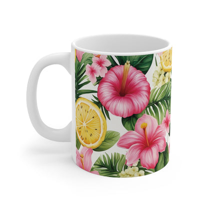 Tropische Blumen Tasse – Stilvolle Kaffee Tasse mit floralem Sommer-Design für exotische Wohlfühlmomente