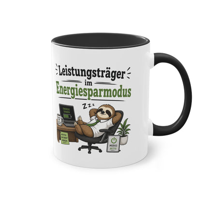Tasse „Leistungsträger im Energiesparmodus“ – Lustige Bürotasse mit Faultier-Motiv