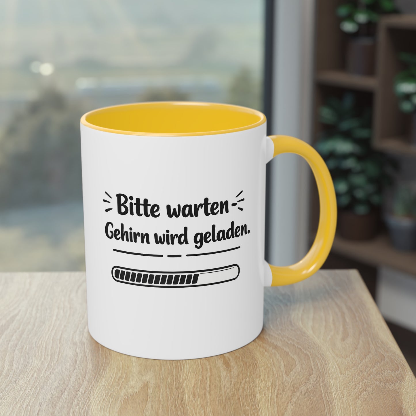 Tasse „Bitte warten. Gehirn wird geladen.“ – Lustige Bürotasse mit Humor