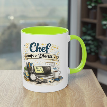 Tasse „Chef außer Dienst“ ☕📋🎉