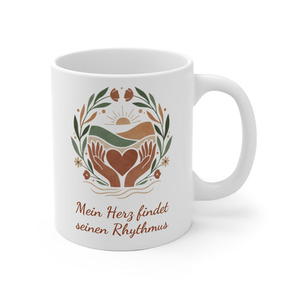 Mein Herz findet seinen Rhythmus Tasse | Achtsamkeits-Becher Herz