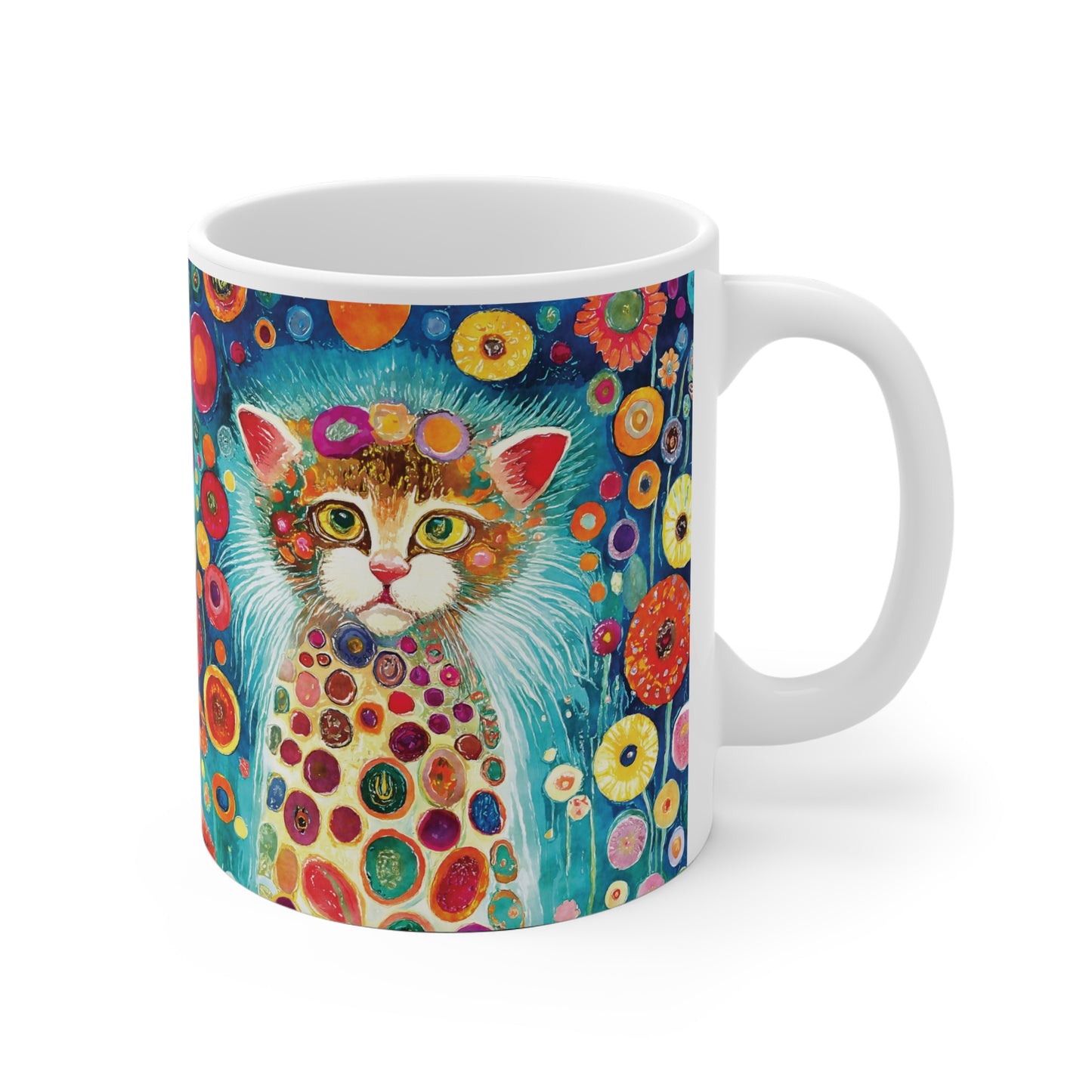 Niedliche Katze – Farbenfrohe Kaffee Tasse mit Katzenmotiv für Katzenliebhaber