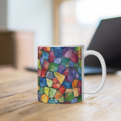 Mosaik Tasse bunt – Farbenfrohe Kaffee Tasse mit modernem Kunst-Design für kreative Wohnmomente