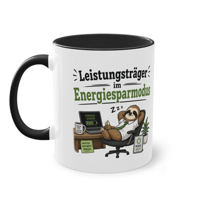 Tasse „Leistungsträger im Energiesparmodus“ – Lustige Bürotasse mit Faultier-Motiv