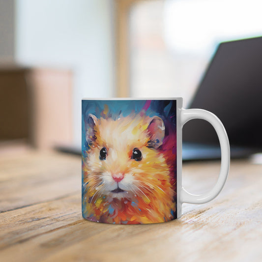Farbenfrohe Hamster-Tasse – Niedliches Pop-Art Design 🐹🎨✨