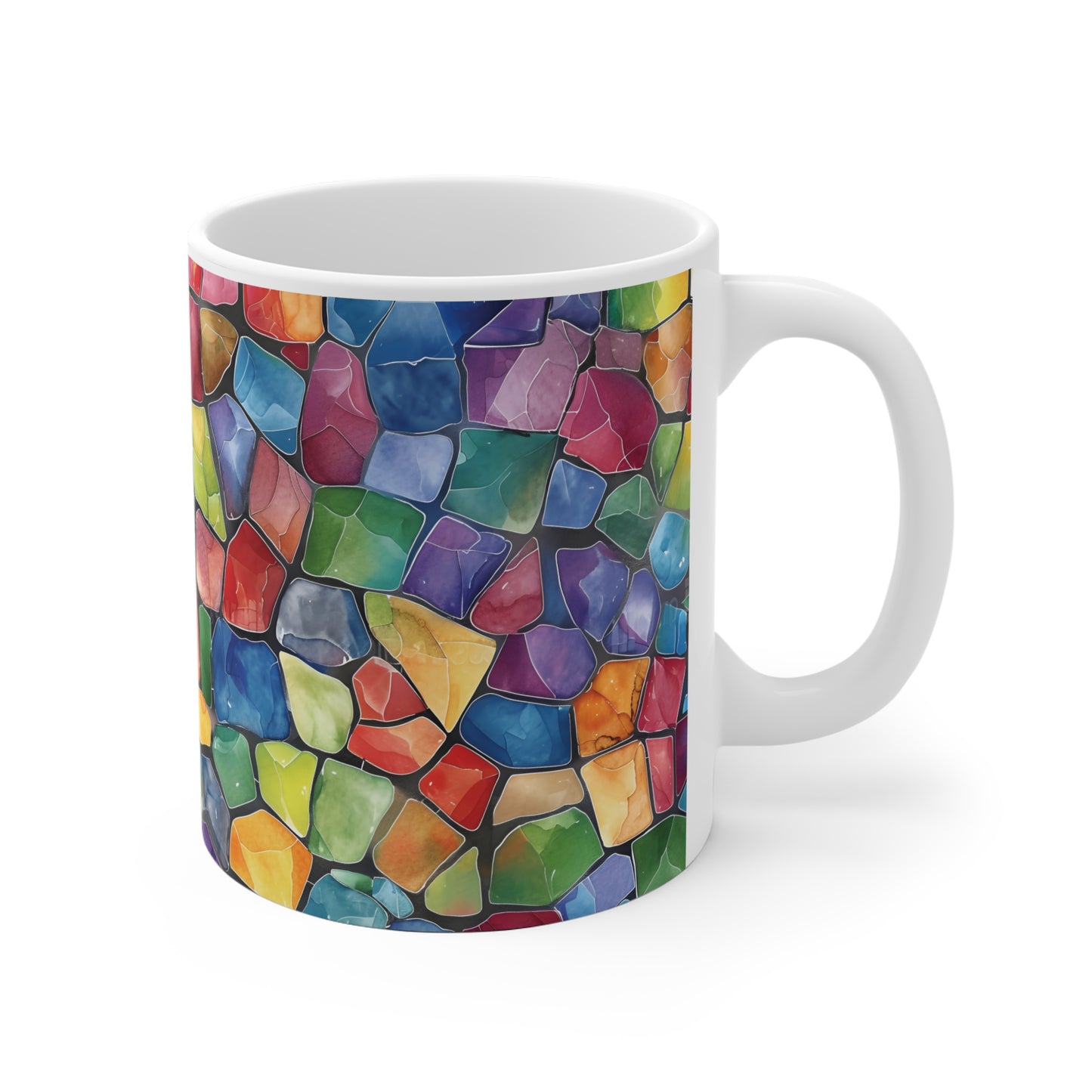 Mosaik Tasse bunt – Farbenfrohe Kaffee Tasse mit modernem Kunst-Design für kreative Wohnmomente
