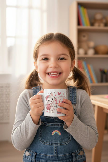 Tasse „1. Klasse – ich komme!“ – Süße Katzen-Tasse