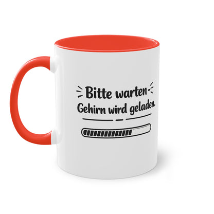 Tasse „Bitte warten. Gehirn wird geladen.“ – Lustige Bürotasse mit Humor