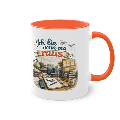 Tasse „Ick bin denn ma raus – Rente Edition“ ☕📋🎉