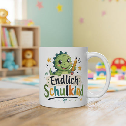 Tasse „Endlich Schulkind“ mit Dino
