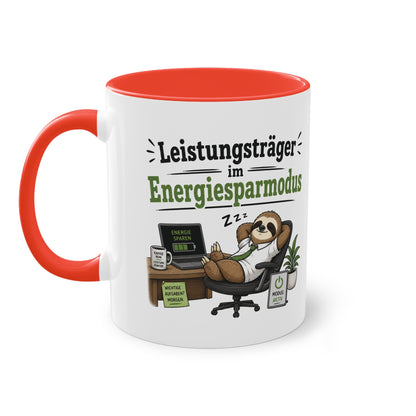 Tasse „Leistungsträger im Energiesparmodus“ – Lustige Bürotasse mit Faultier-Motiv