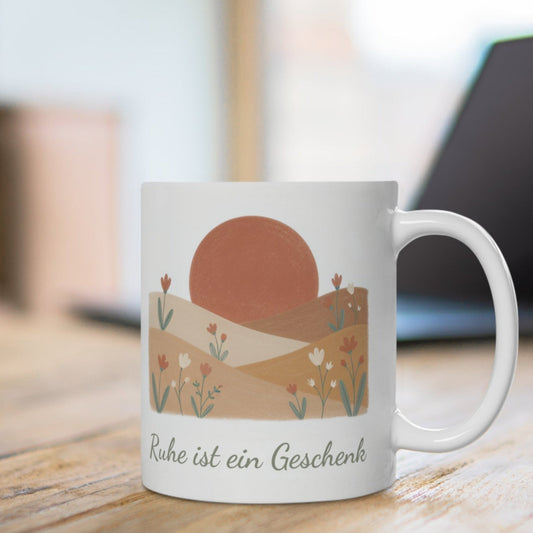 Ruhe ist ein Geschenk Tasse | Achtsamkeits-Becher Entspannung