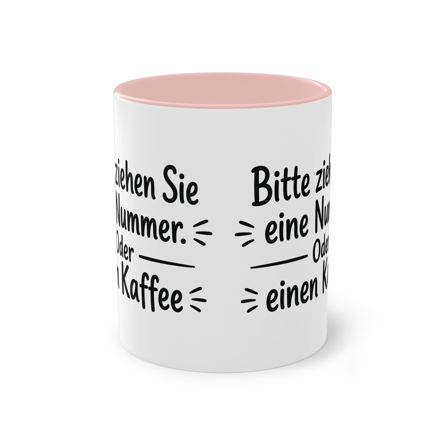 Tasse „Bitte ziehen Sie eine Nummer. Oder einen Kaffee.“ – Humorvolle Behördentasse