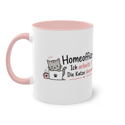 Homeoffice-Tasse – „Ich arbeite. Die Katze überwacht.“