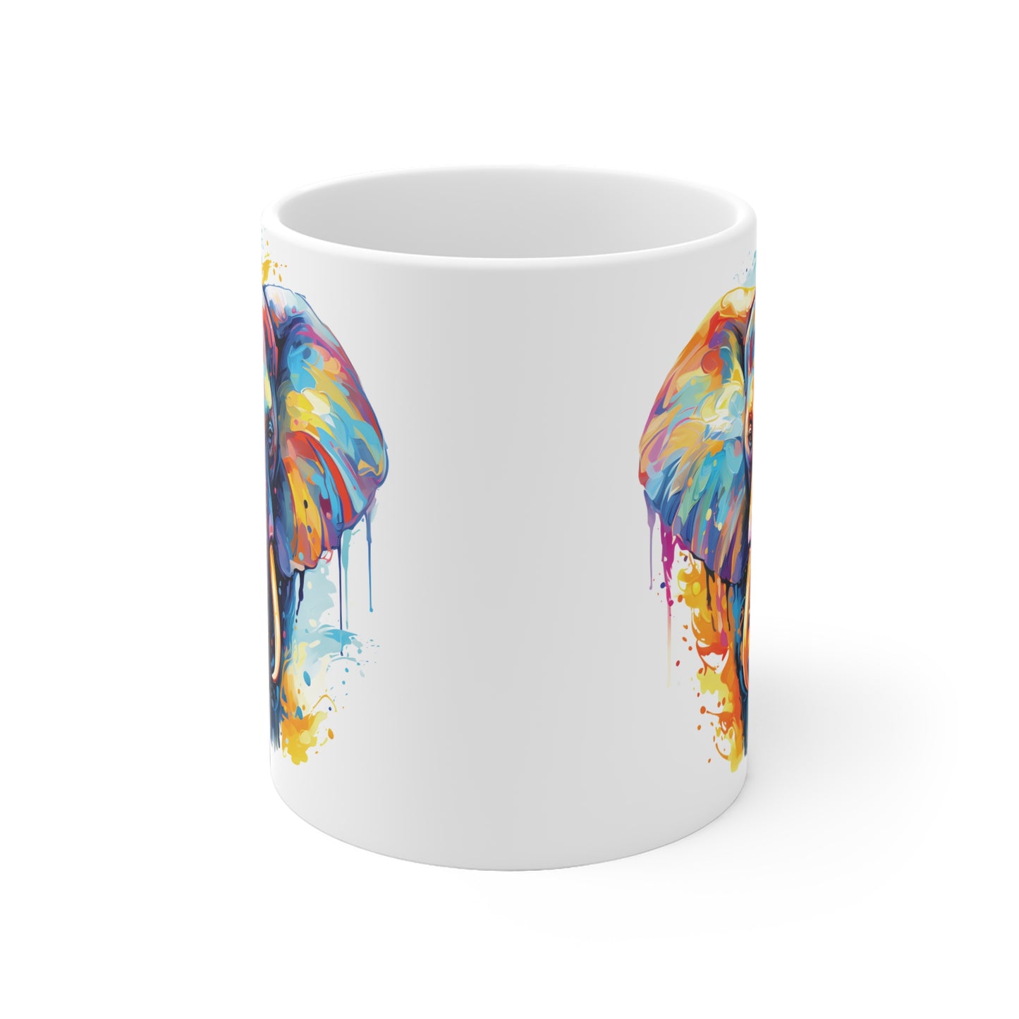 Farbenfrohe Elefanten-Tasse – Ausdrucksstarkes Pop-Art Design 🐘🎨✨
