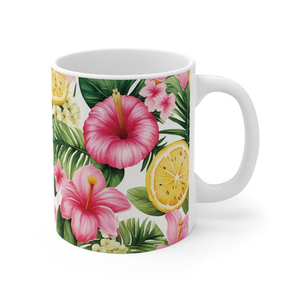 Tropische Blumen Tasse – Stilvolle Kaffee Tasse mit floralem Sommer-Design für exotische Wohlfühlmomente
