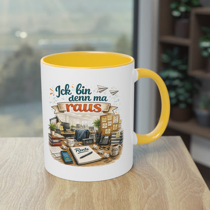Tasse „Ick bin denn ma raus – Rente Edition“ ☕📋🎉