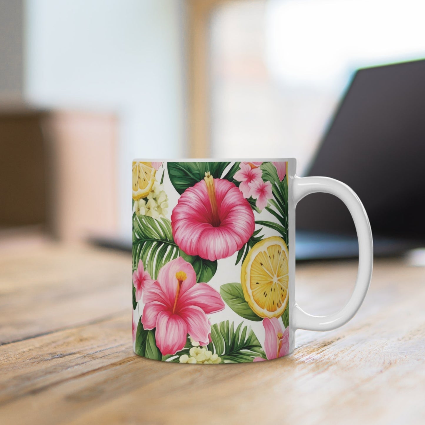 Tropische Blumen Tasse – Stilvolle Kaffee Tasse mit floralem Sommer-Design für exotische Wohlfühlmomente