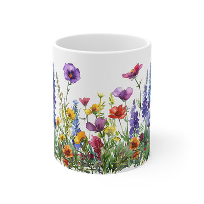 Personalisierte Wildblumen Tasse – Dein Name inmitten einer blühenden Blumenwiese
