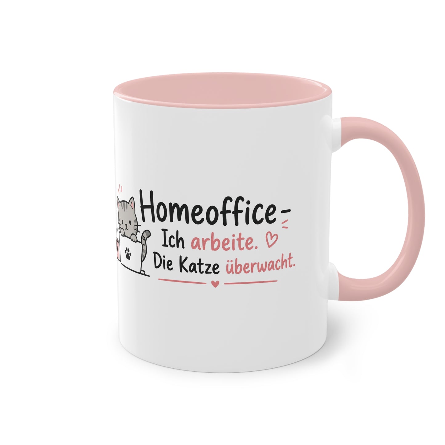 Homeoffice-Tasse – „Ich arbeite. Die Katze überwacht.“