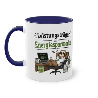 Tasse „Leistungsträger im Energiesparmodus“ – Lustige Bürotasse mit Faultier-Motiv