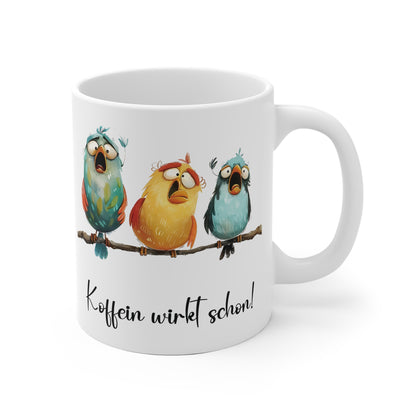 Koffein wirkt schon Vögel Tasse