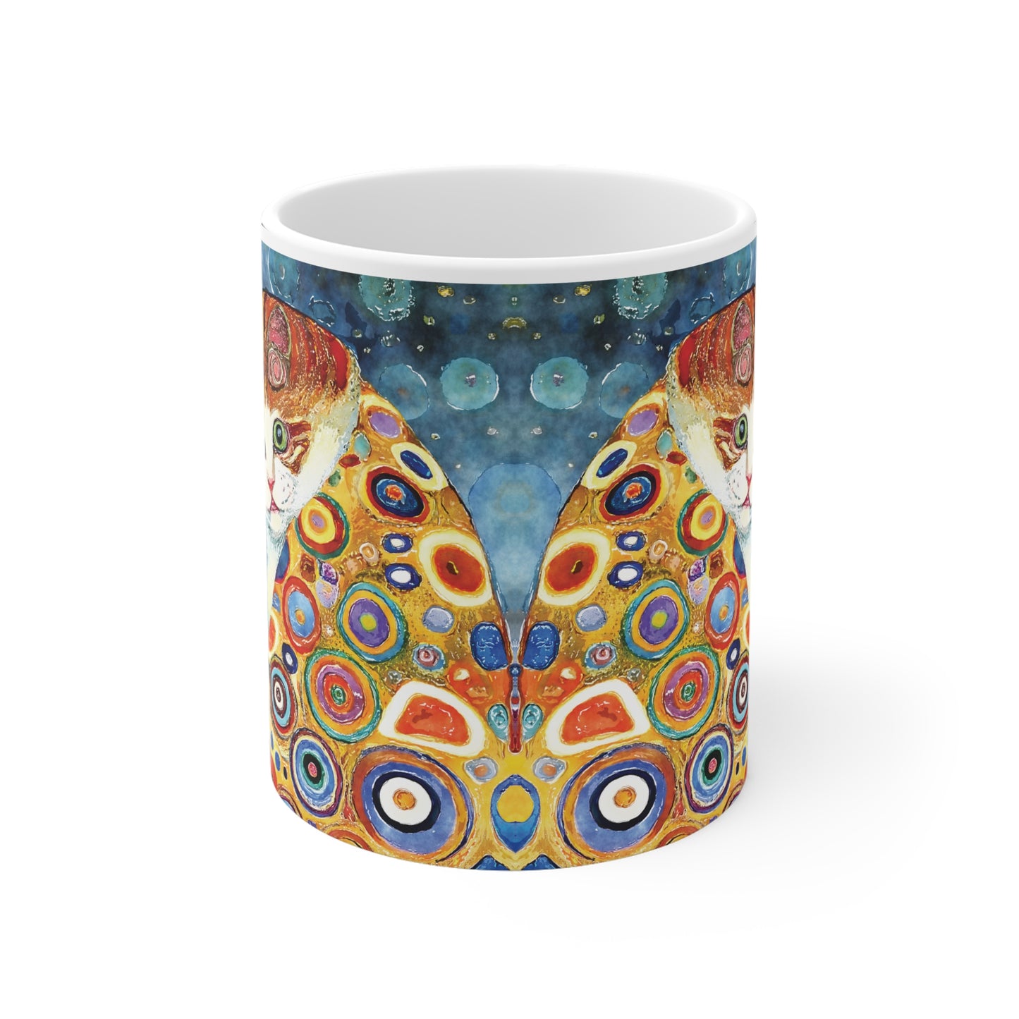 Katzen Tasse Art– Künstlerische Kaffee Tasse mit farbenfrohem Katzenmotiv für Katzenliebhaber