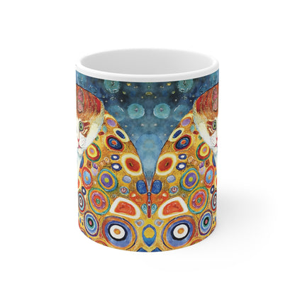Katzen Tasse Art– Künstlerische Kaffee Tasse mit farbenfrohem Katzenmotiv für Katzenliebhaber