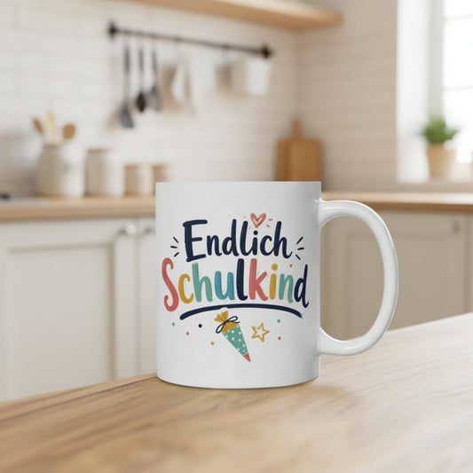 Tasse „Endlich Schulkind“