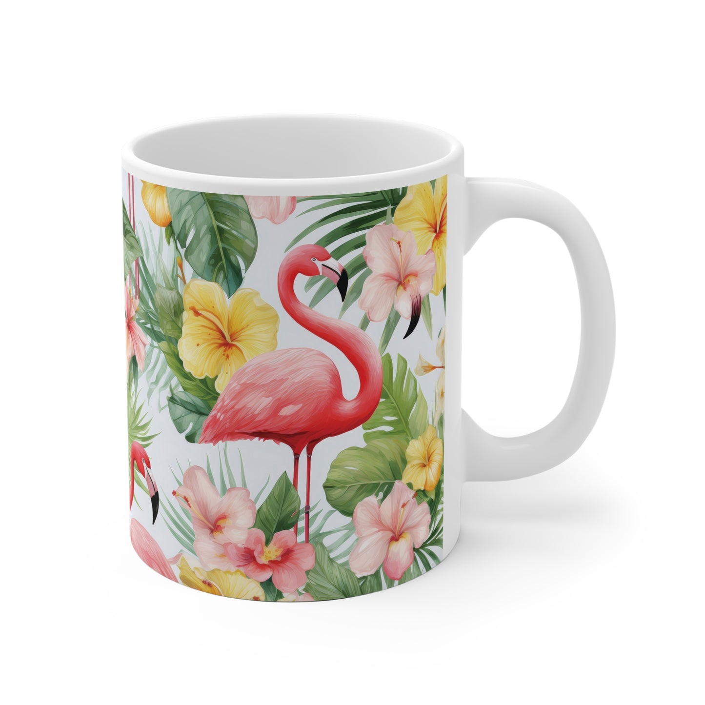 Flamingo Tasse Tropisch – Stilvolle Kaffee Tasse mit Flamingo- und Blumenmotiv für Sommerfeeling im Alltag