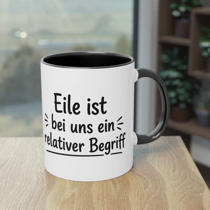 Tasse „Eile ist bei uns ein relativer Begriff“ – Humorvolle Behördentasse