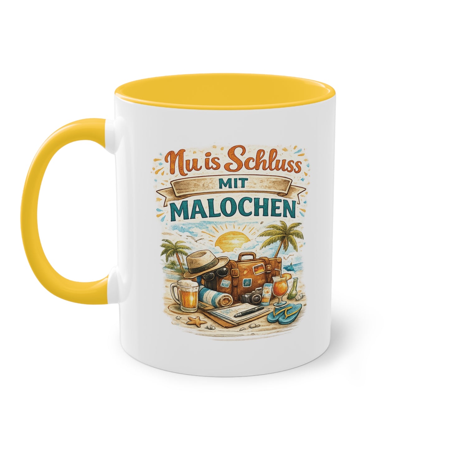 Tasse „Nu is Schluss mit Malochen“ ☕🌴🎒