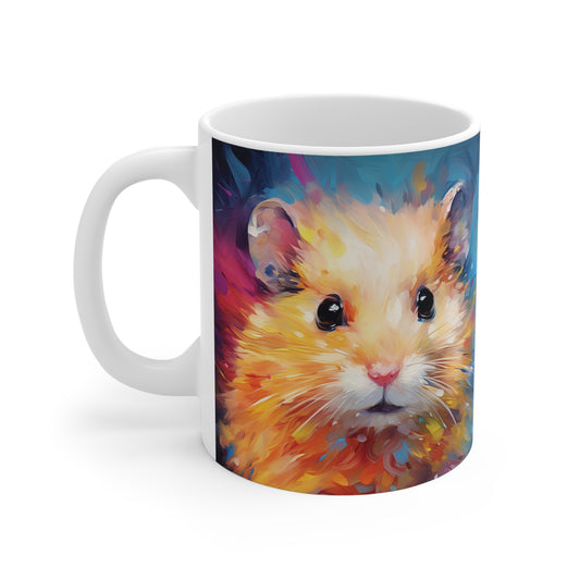 Farbenfrohe Hamster-Tasse – Niedliches Pop-Art Design 🐹🎨✨